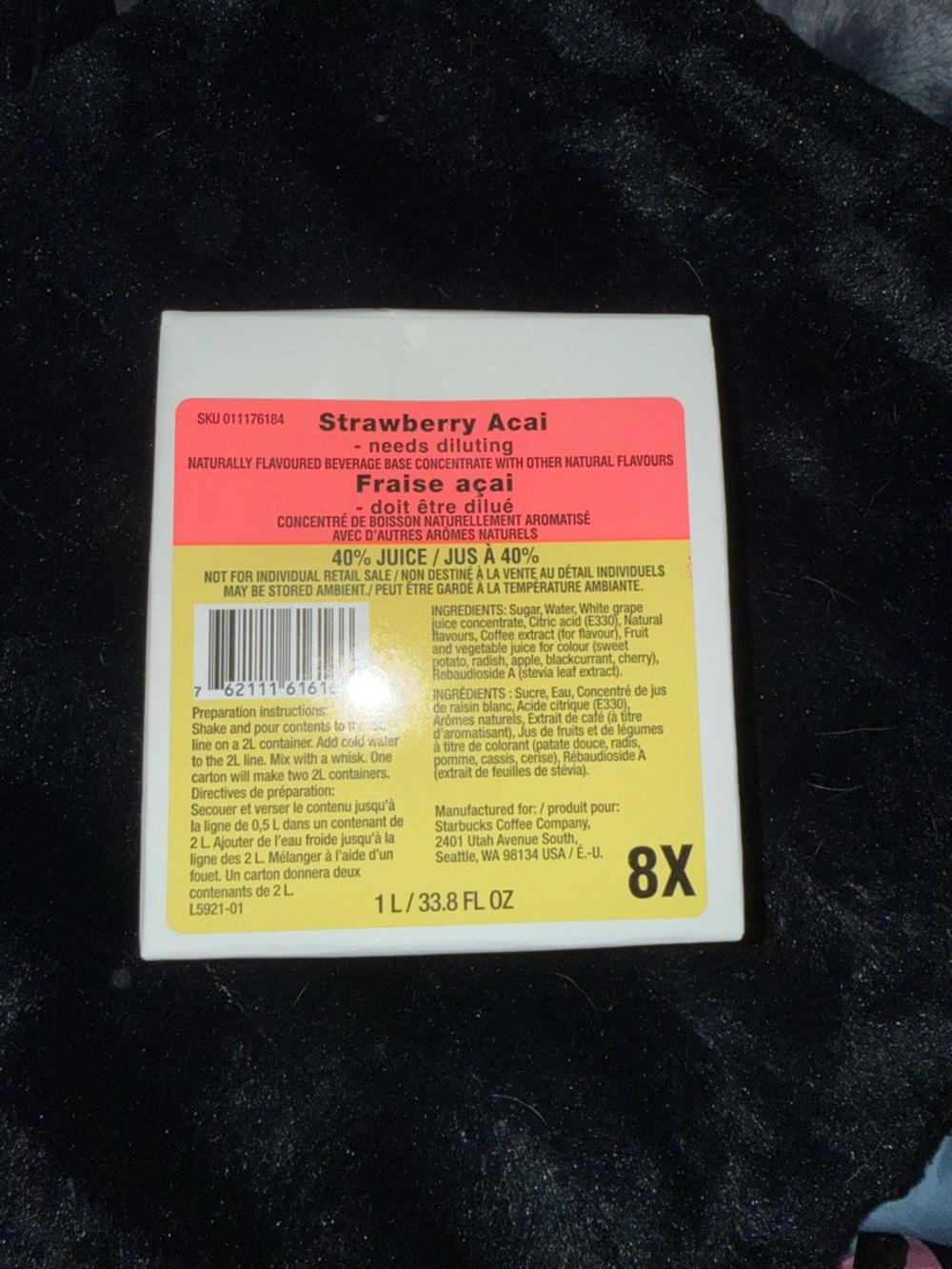 New Starbucks old Strawberry Acai Beverage Concentrate - Pink